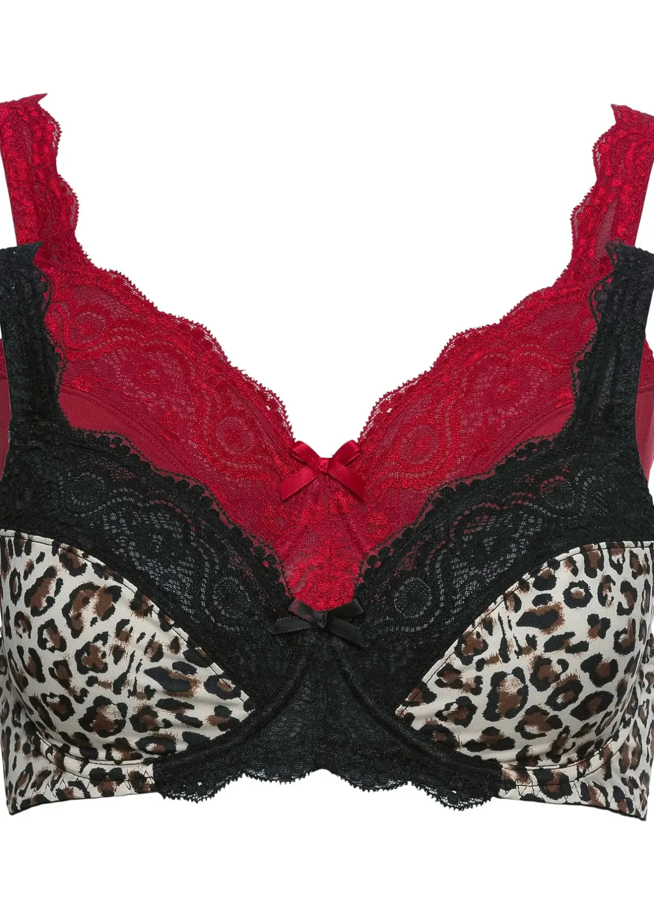 Femme bonprix Grands Bonnets D-H|Soutiens-Gorge|Lot de 2 soutiens-gorge à armatures et dentelle