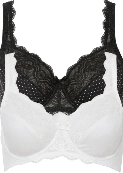 bonprix Lot de 2 soutiens-gorge à armatures et dentelle|Femme Grands Bonnets D-H|Soutiens-Gorge