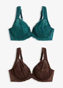 bonprix Lot de 2 soutiens-gorge à armatures, détails brillants|Femme Dessous|Soutiens-Gorge