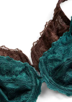 bonprix Lot de 2 soutiens-gorge à armatures, détails brillants|Femme Dessous|Soutiens-Gorge