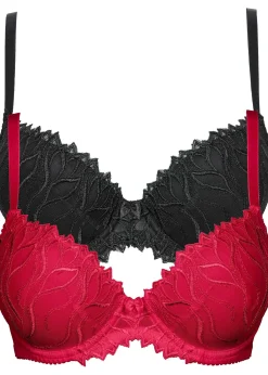 bonprix Lot de 2 soutiens-gorge à coques et broderies|Femme Dessous|Soutiens-Gorge