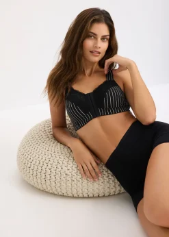 Femme bonprix Lingerie Coton|Soutiens-Gorge|Lot de 2 soutiens-gorge à fermeture devant, sans armatures