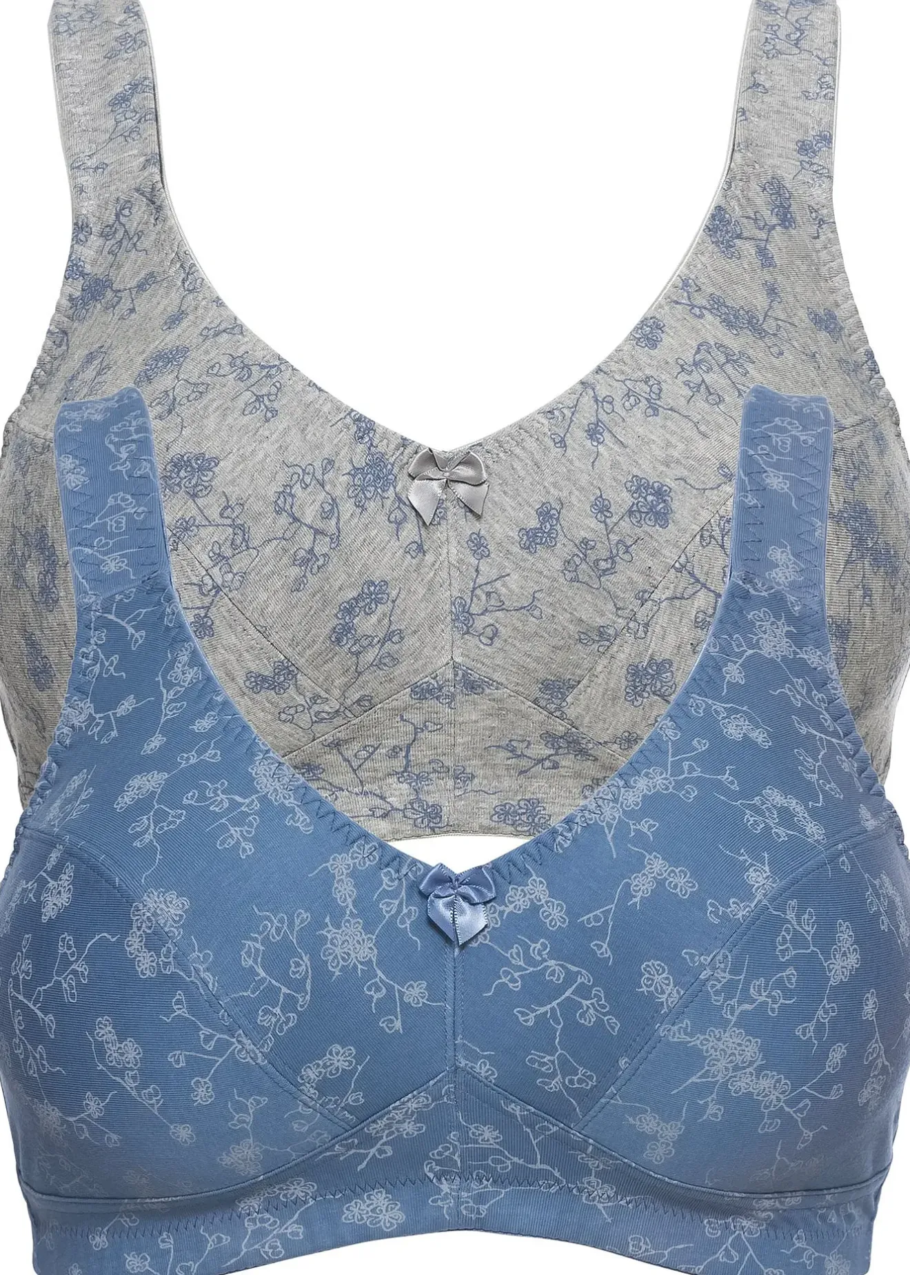 bonprix Lot de 2 soutiens-gorge coton sans armatures|Femme Grands Bonnets D-H|Lingerie Coton