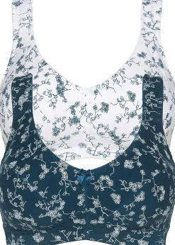 bonprix Lot de 2 soutiens-gorge coton sans armatures|Femme Grands Bonnets D-H|Lingerie Coton