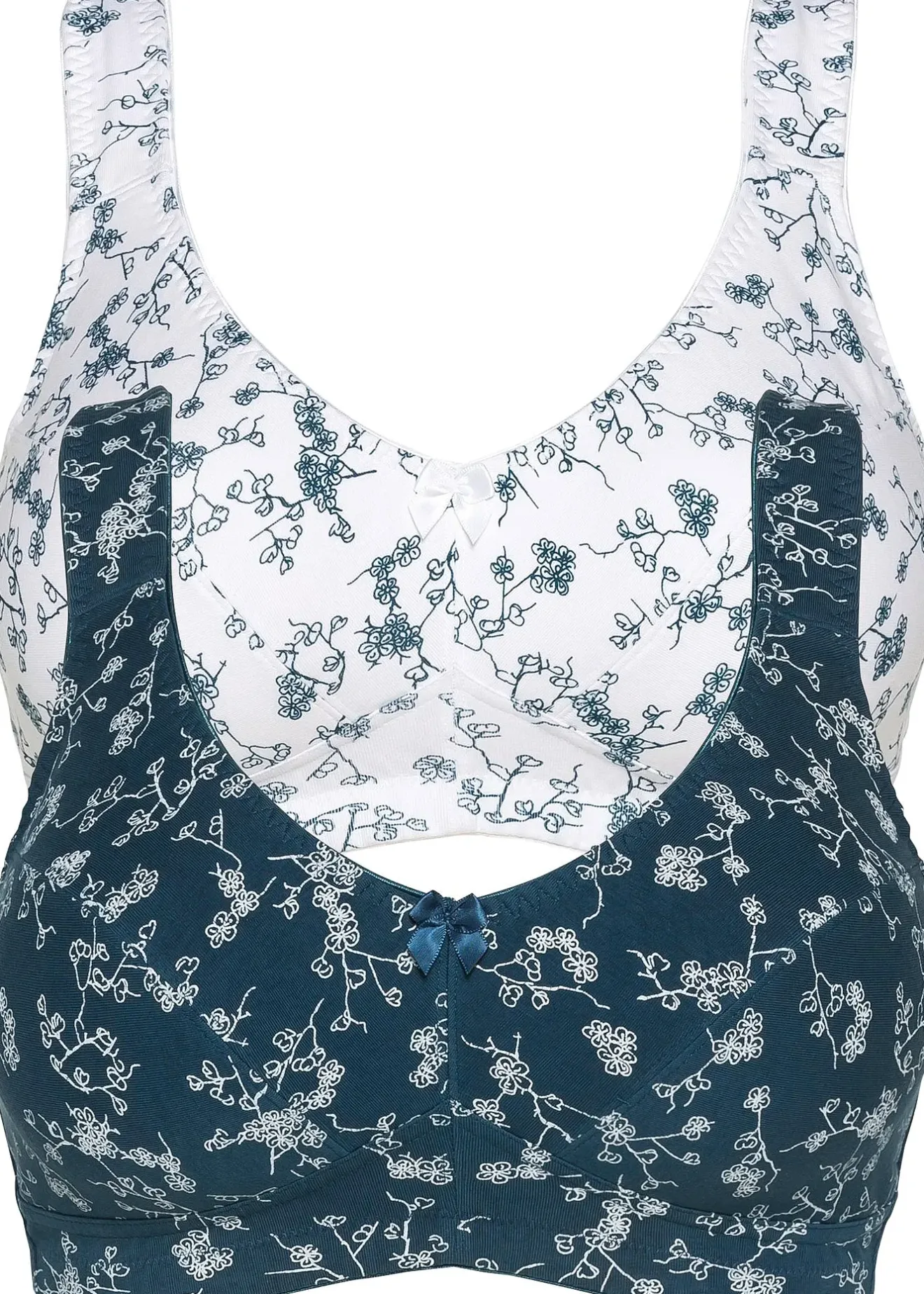 bonprix Lot de 2 soutiens-gorge coton sans armatures|Femme Grands Bonnets D-H|Lingerie Coton