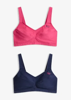 Femme bonprix Grands Bonnets D-H|Basiques|Lot de 2 soutiens-gorge coton sans armatures