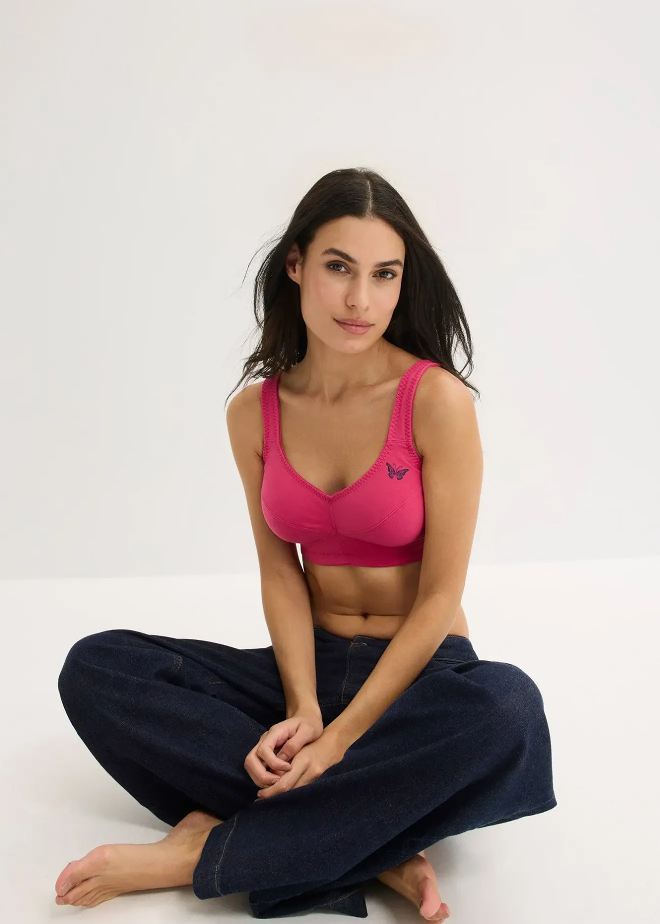 Femme bonprix Grands Bonnets D-H|Basiques|Lot de 2 soutiens-gorge coton sans armatures