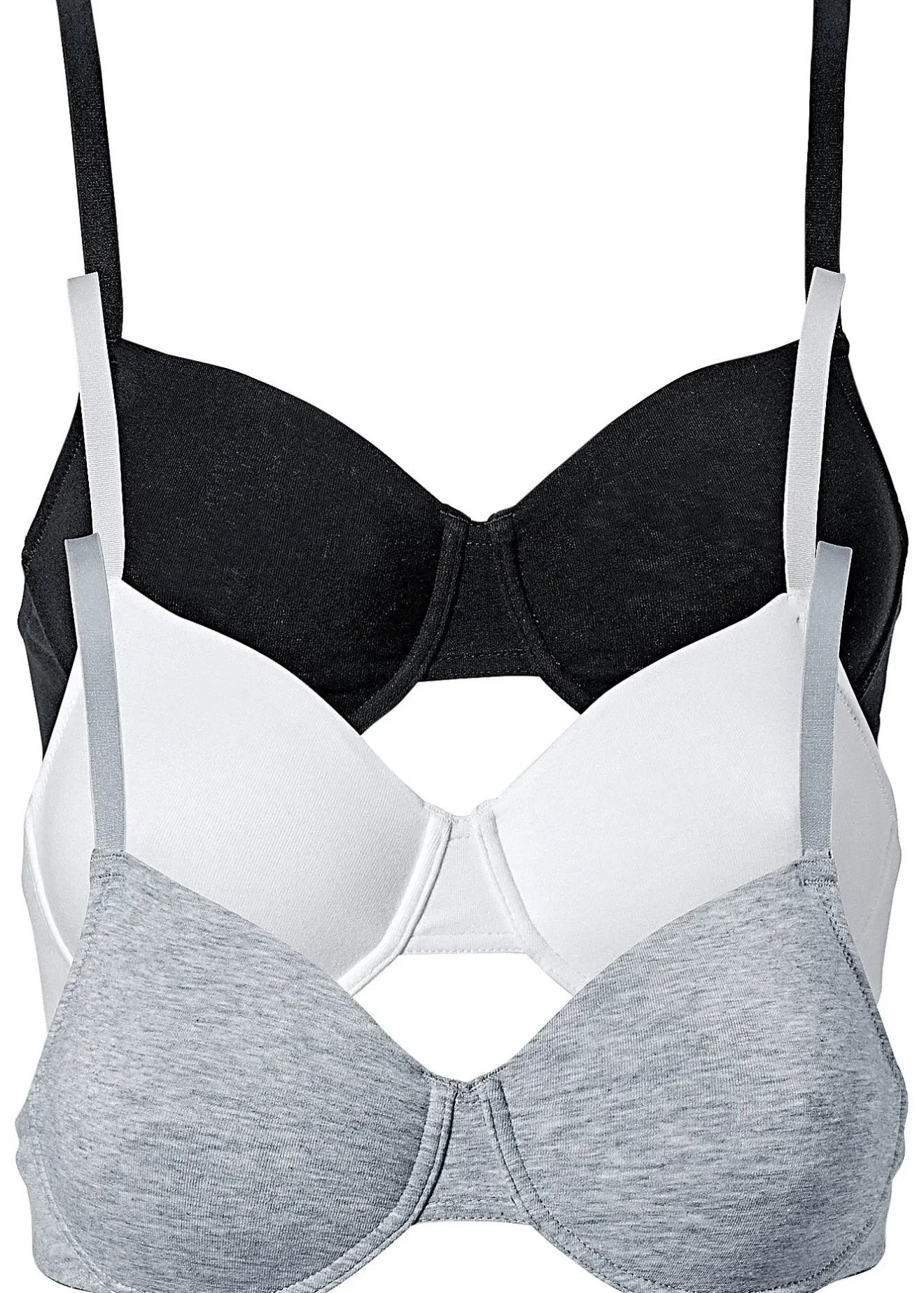 bonprix Lot de 3 soutiens-gorge coton moulés à armatures|Femme Basiques|Lingerie Coton