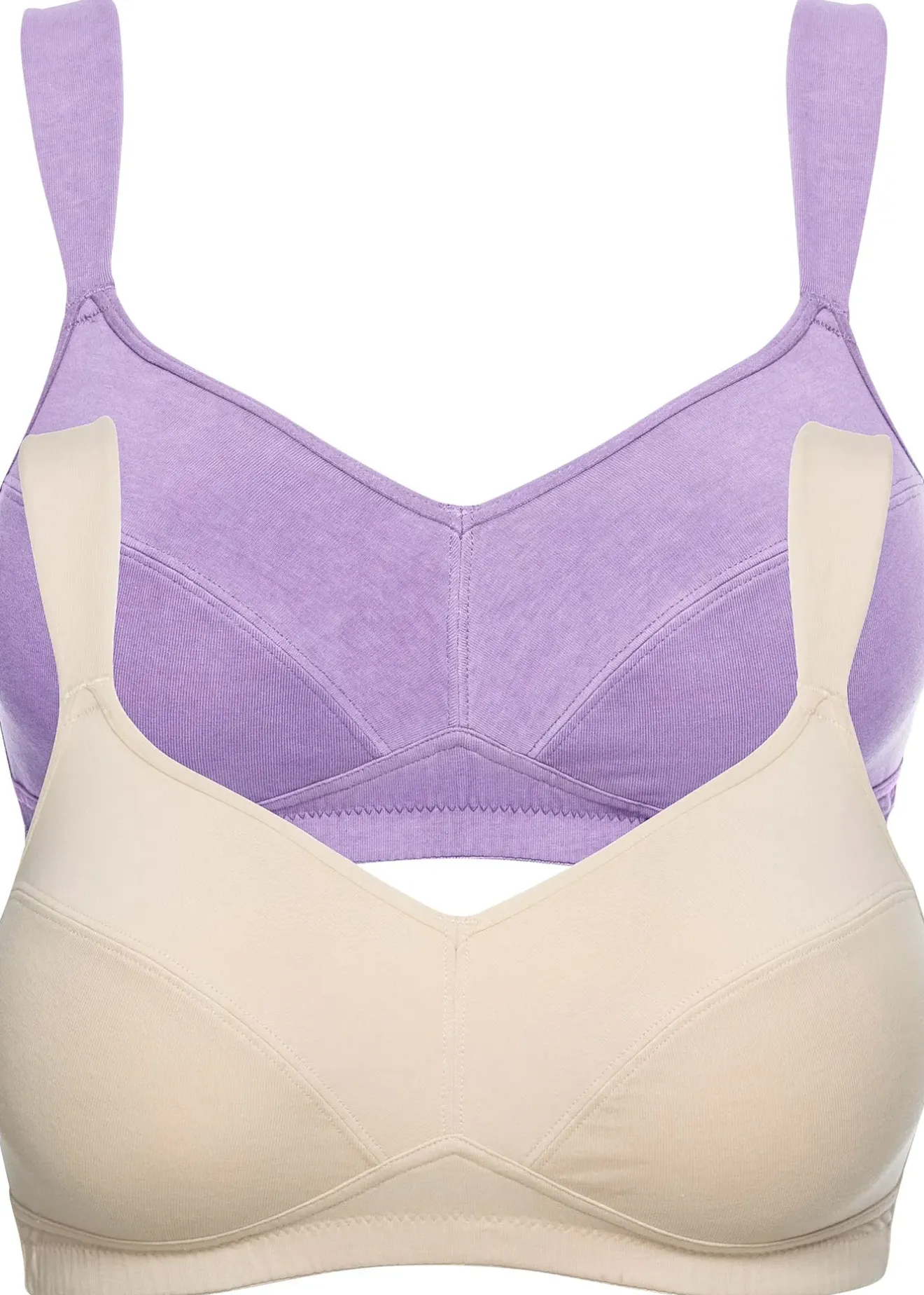 bonprix Lot de 2 soutiens-gorge coton sans armatures|Femme Basiques|Lingerie Coton