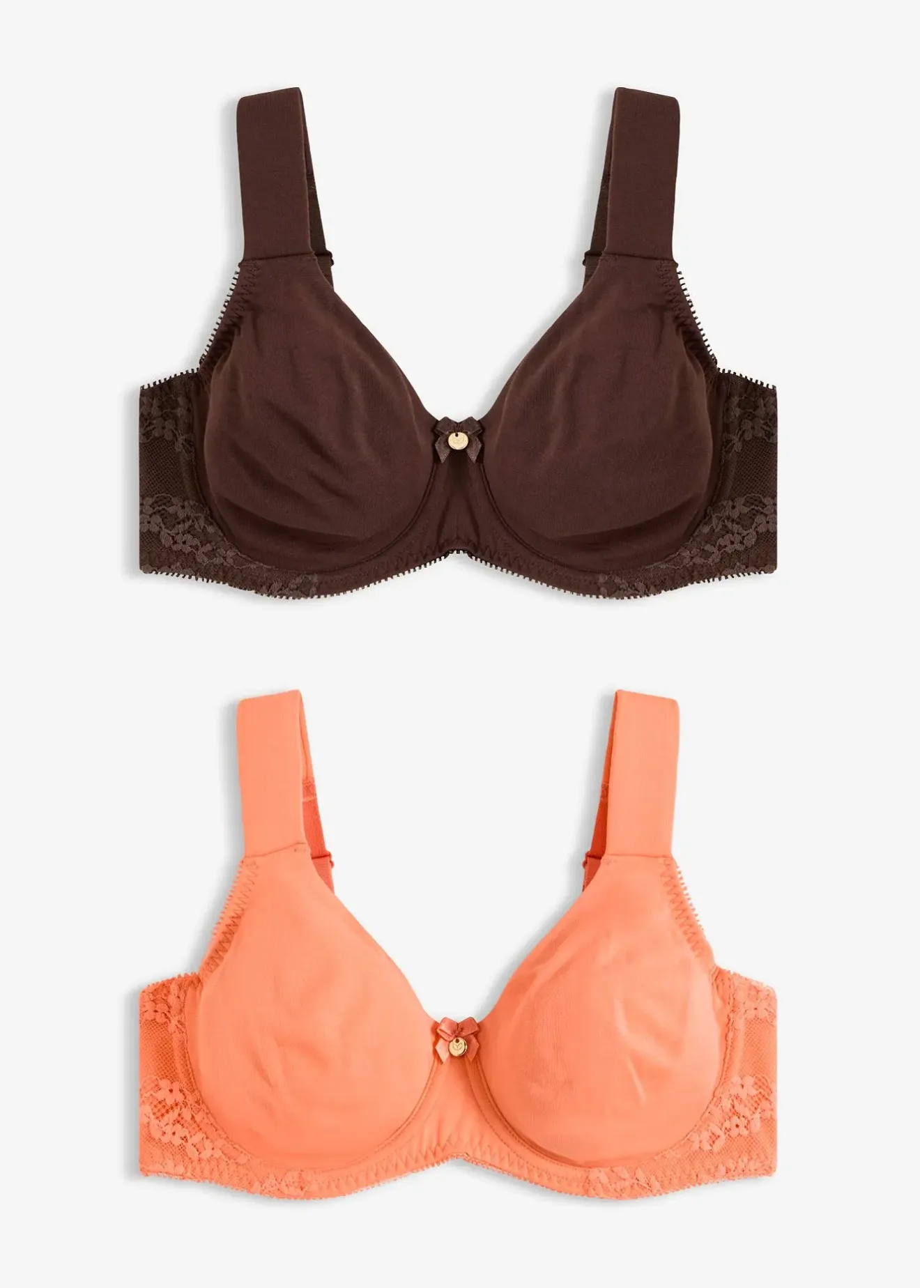 bonprix Lot de 2 soutiens-gorge coton moulés à armatures|Femme Lingerie Coton|Soutiens-Gorge