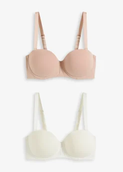 Femme bonprix Grands Bonnets D-H|Basiques|Lot de 2 soutiens-gorge coton multi-positions à armatures