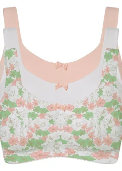 Femme bonprix Grands Bonnets D-H|Lingerie Coton|Lot de 3 soutiens-gorge coton sans armatures