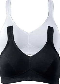 Femme bonprix Grands Bonnets D-H|Basiques|Lot de 2 soutiens-gorge coton sans armatures