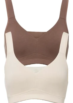 bonprix Lot de 2 soutiens-gorge coton moulés sans armatures|Femme Basiques|Lingerie Coton