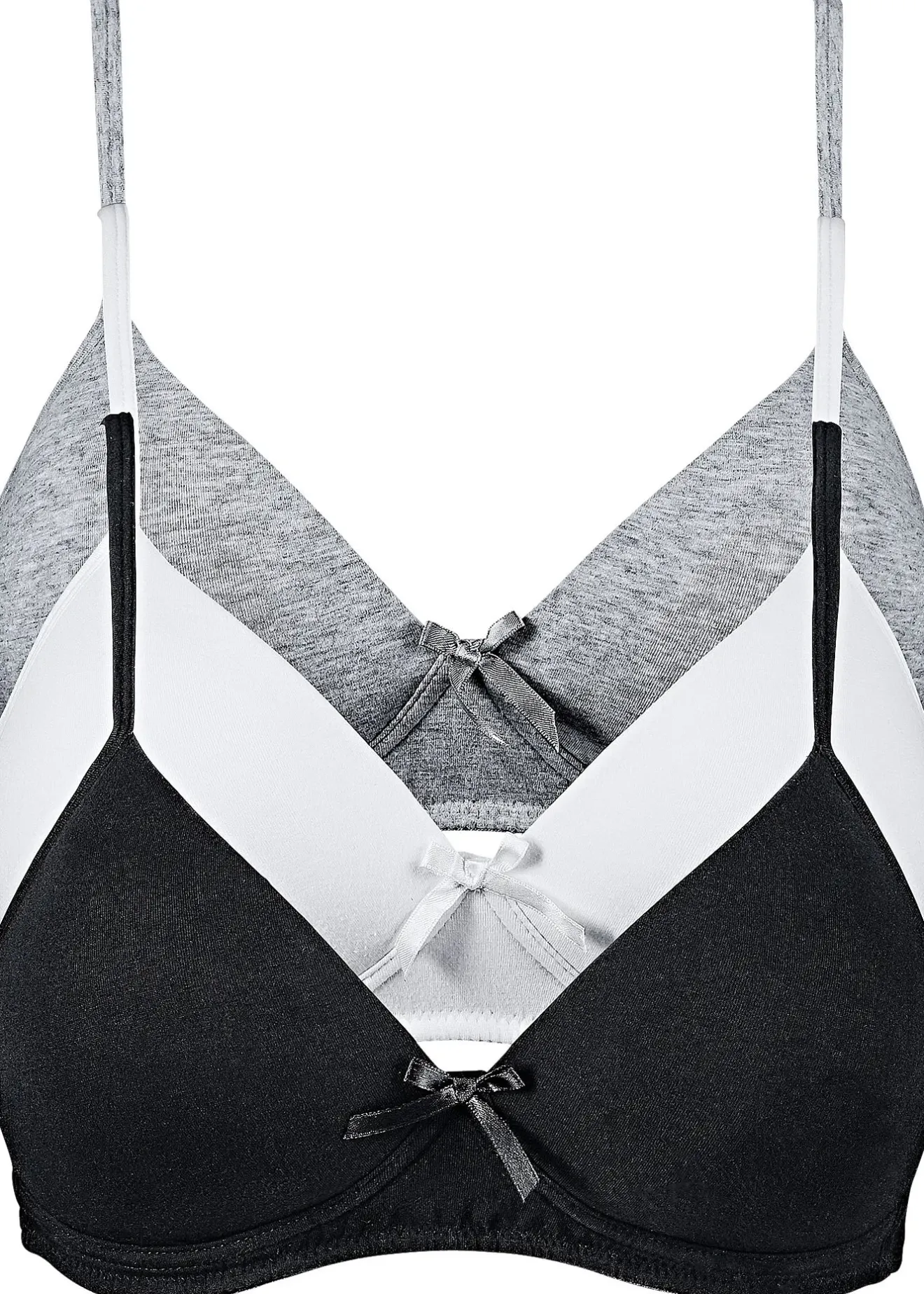 bonprix Lot de 3 soutiens-gorge coton à coques sans armatures|Femme Basiques|Lingerie Coton