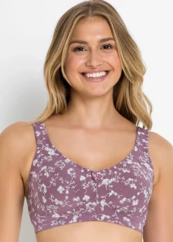 Femme bonprix Grands Bonnets D-H|Lingerie Coton|Lot de 2 soutiens-gorge coton sans armatures