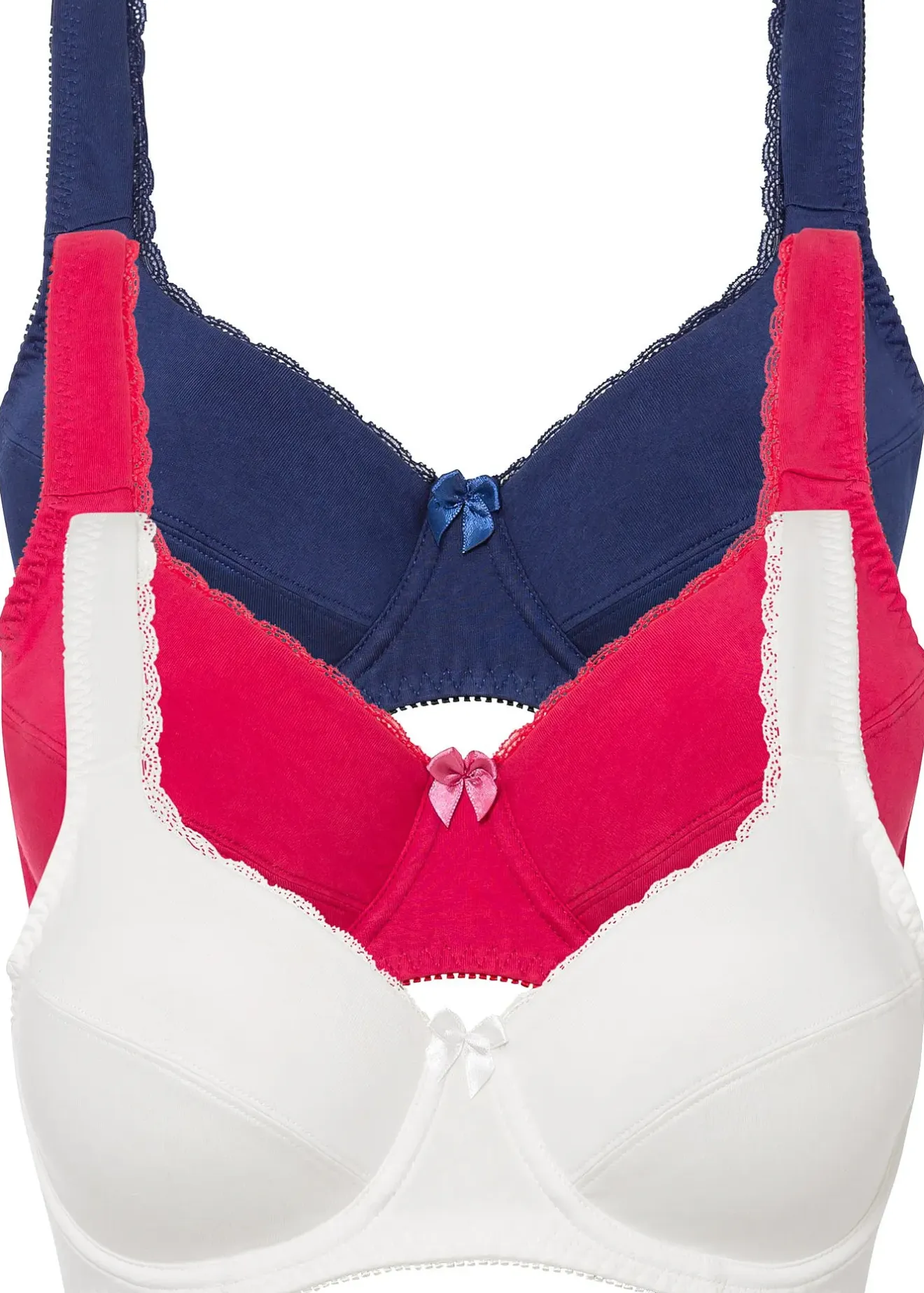 bonprix Lot de 3 soutiens-gorge coton à armatures|Femme Basiques|Lingerie Coton