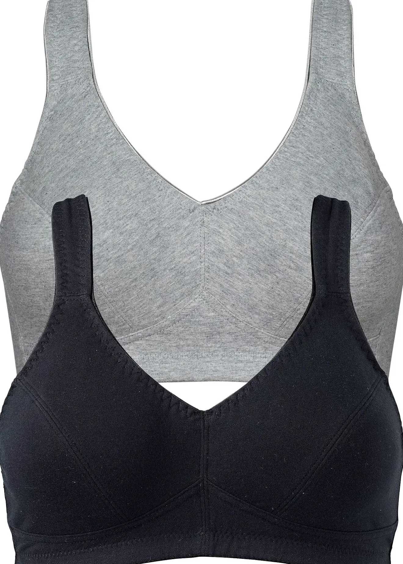 Femme bonprix Grands Bonnets D-H|Basiques|Lot de 2 soutiens-gorge coton sans armatures