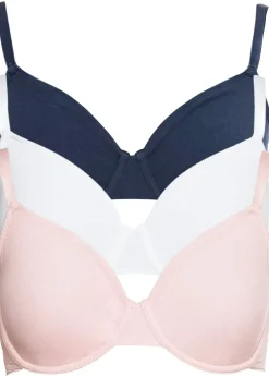 Femme bonprix Basiques|Lingerie Coton|Lot de 3 soutiens-gorge coton moulés à armatures