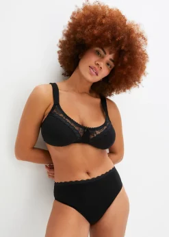 Femme bonprix Grands Bonnets D-H|Basiques|Lot de 2 soutiens-gorge coton sans armatures