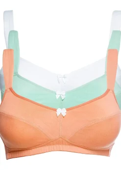 bonprix Lot de 3 soutiens-gorge coton sans armatures|Femme Basiques|Lingerie Coton