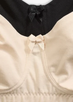 Femme bonprix Basiques|Lingerie Coton|Lot de 2 soutiens-gorge coton moulés, non rembourrés, sans armatures