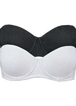 bonprix Lot de 2 soutiens-gorge coton multi-positions à armatures|Femme Grands Bonnets D-H|Basiques
