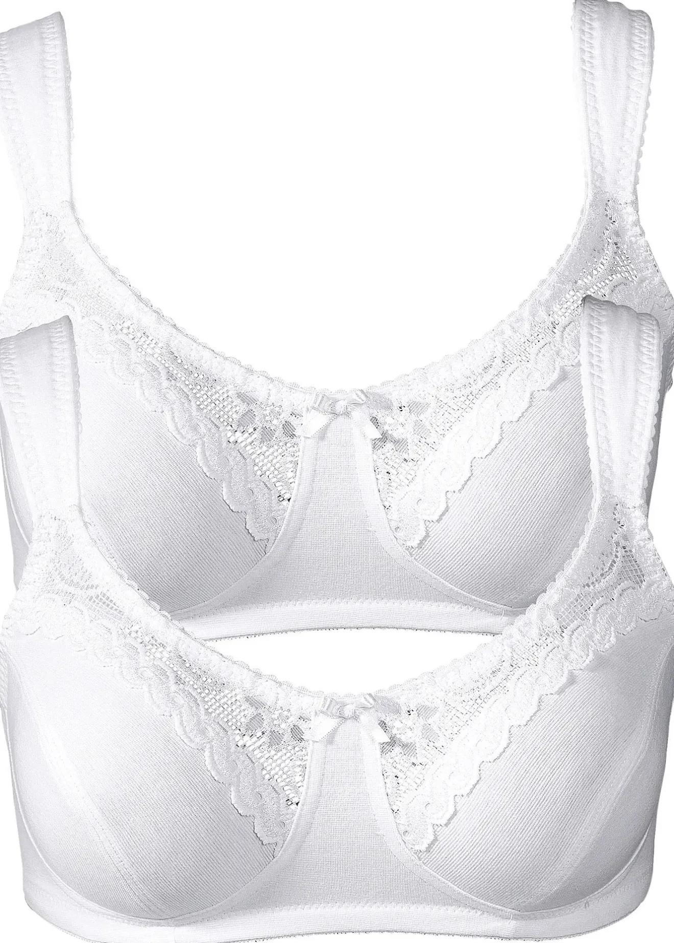 bonprix Lot de 2 soutiens-gorge coton sans armatures|Femme Grands Bonnets D-H|Basiques