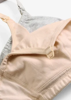 bonprix Lot de 2 soutiens-gorge d’allaitement coton sans armatures|Femme Maternité|Lingerie Coton