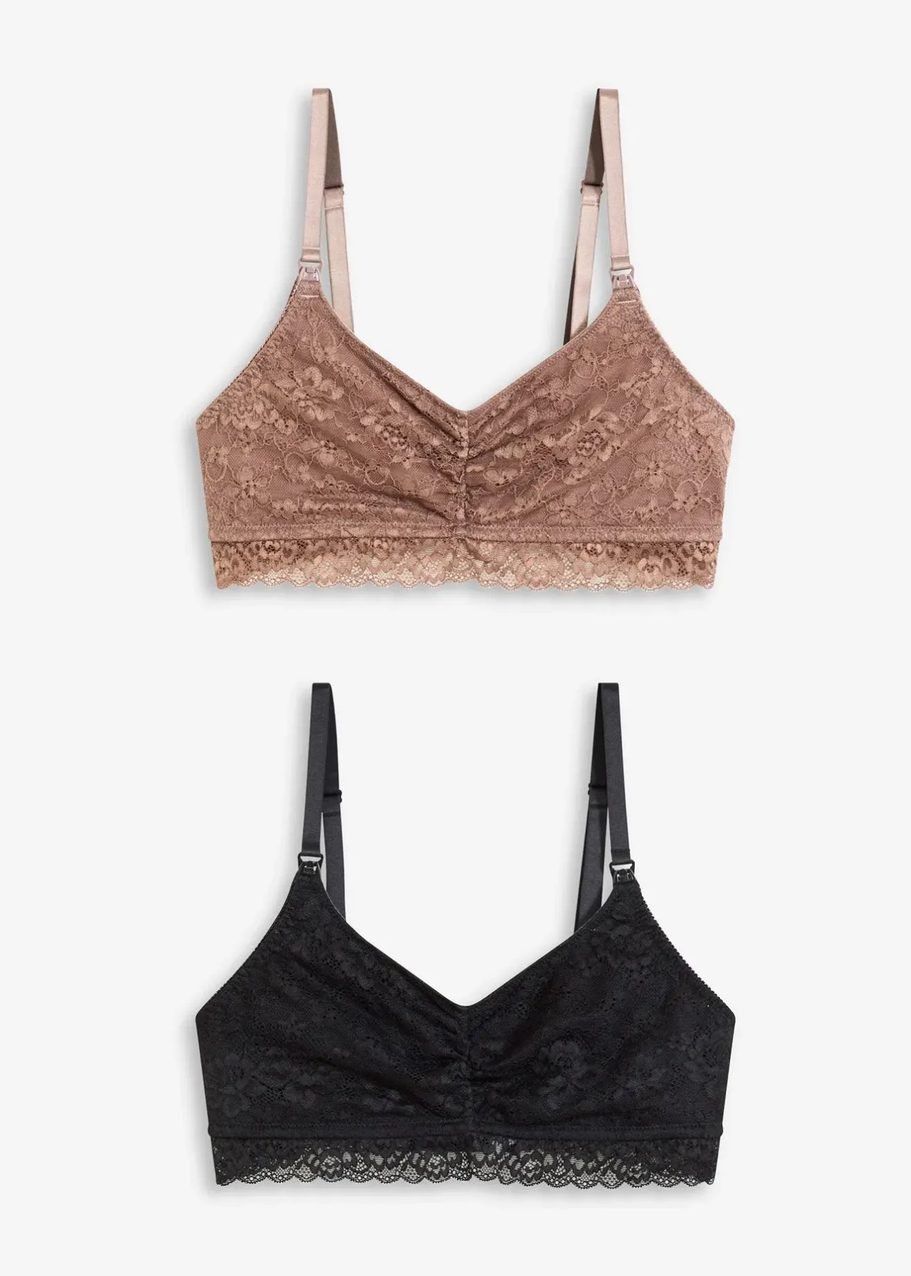 Femme bonprix Maternité|Soutiens-Gorge|Lot de 2 soutiens-gorge d’allaitement sans armatures avec dentelle et coton