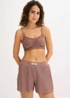 Femme bonprix Maternité|Soutiens-Gorge|Lot de 2 soutiens-gorge d’allaitement sans armatures avec dentelle et coton