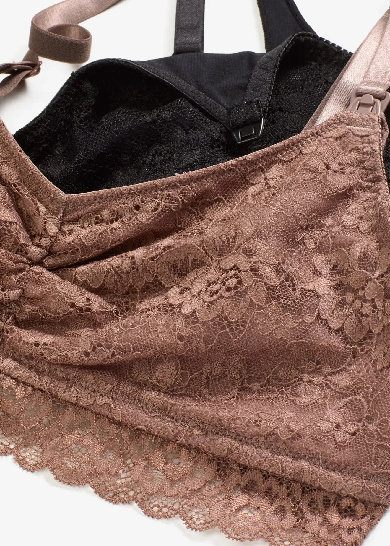 Femme bonprix Maternité|Soutiens-Gorge|Lot de 2 soutiens-gorge d’allaitement sans armatures avec dentelle et coton