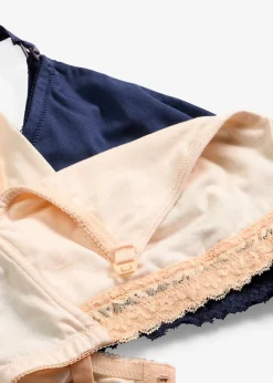 Femme bonprix Maternité|Lingerie Coton|Lot de 2 soutiens-gorge d’allaitement coton sans armatures
