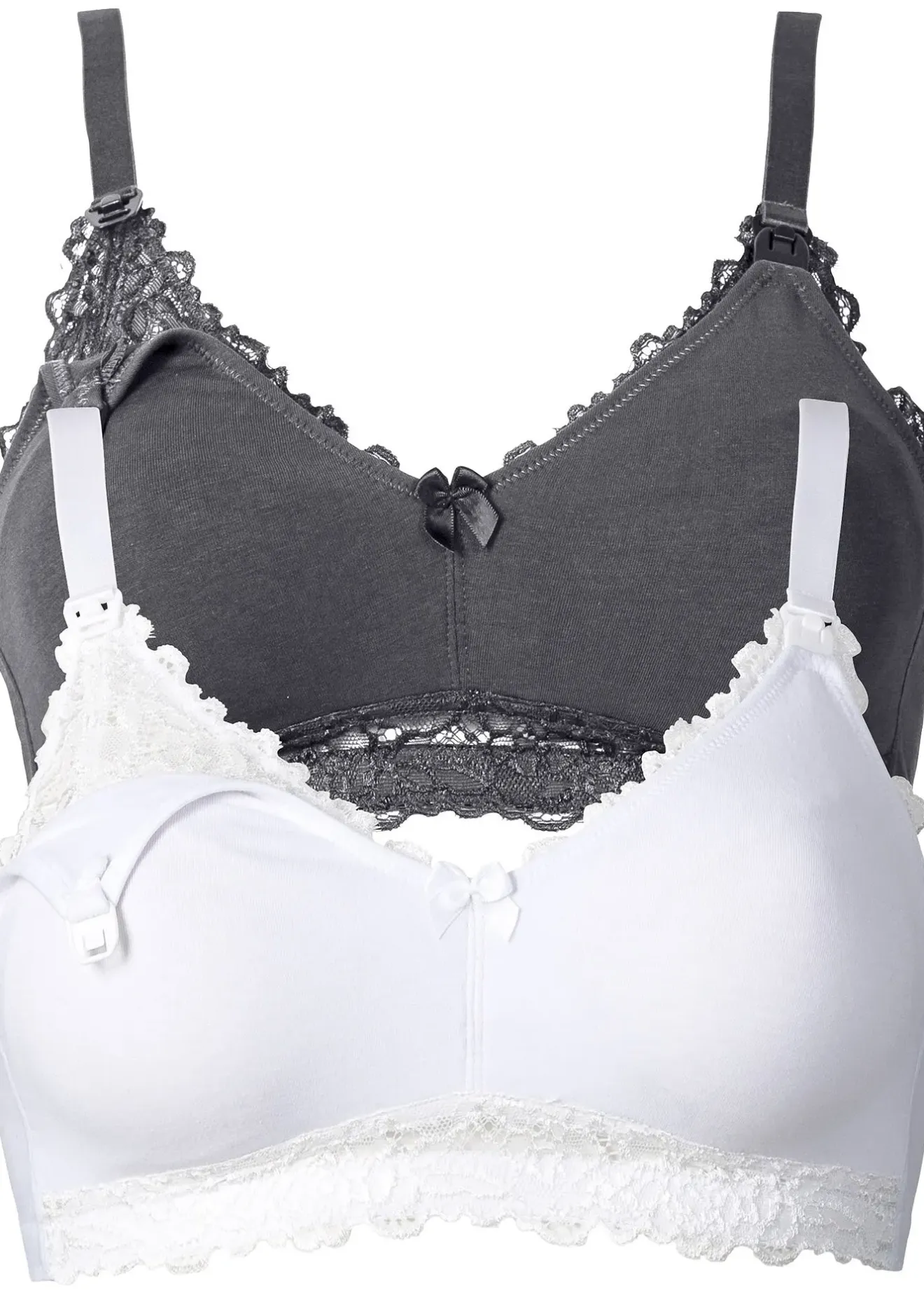 bonprix Lot de 2 soutiens-gorge d'allaitement sans armatures avec coton|Femme Grands Bonnets D-H|Maternité