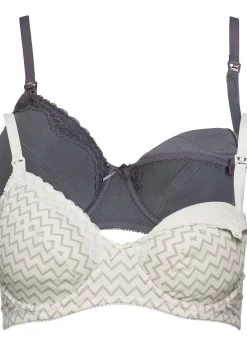 Femme bonprix Grands Bonnets D-H|Maternité|Lot de 2 soutiens-gorge d'allaitement à armatures
