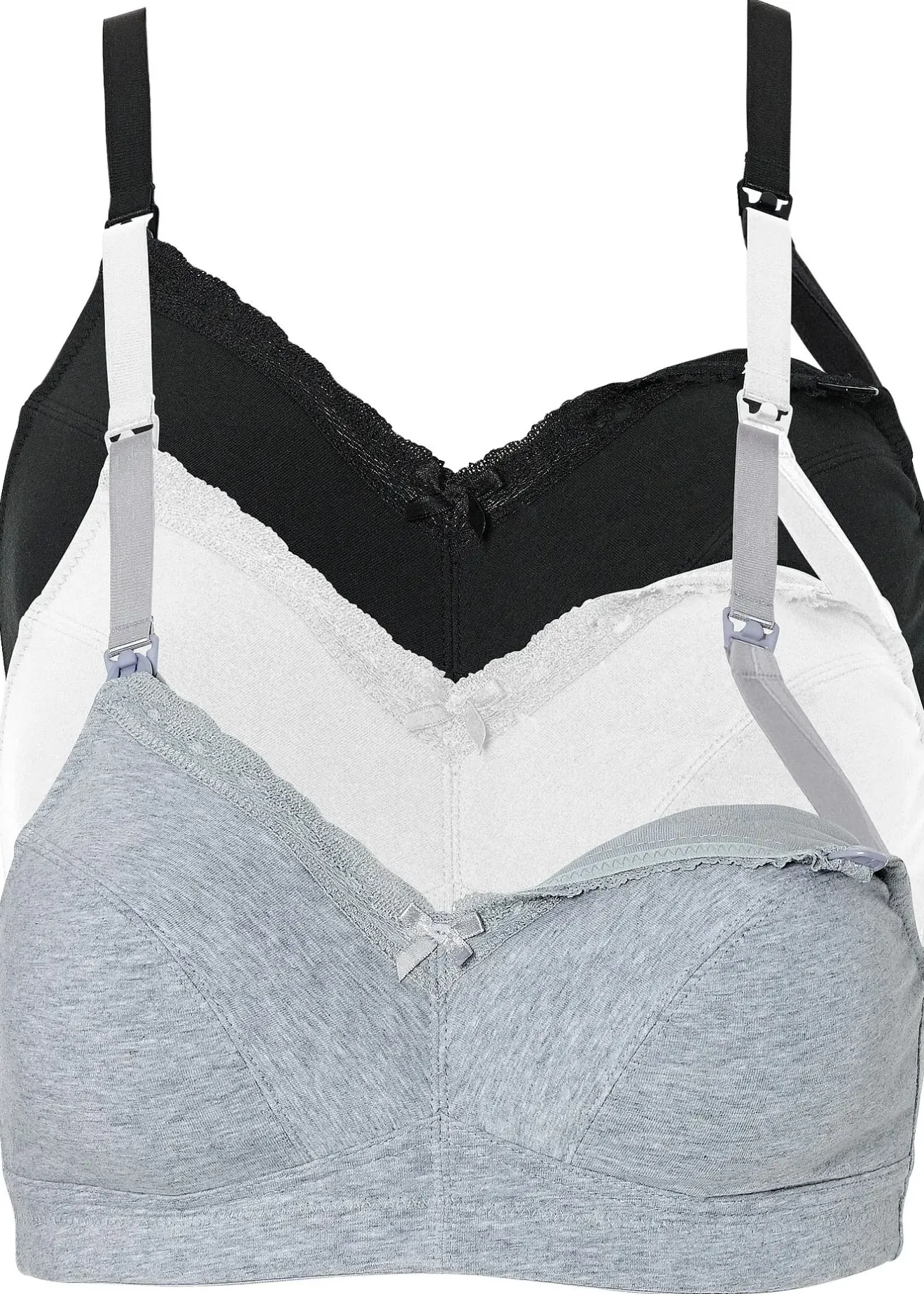 Femme bonprix Grands Bonnets D-H|Maternité|Lot de 3 soutiens-gorge d'allaitement coton sans armatures