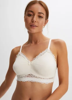 bonprix Lot de 2 soutiens-gorge d'allaitement sans armatures avec coton|Femme Grands Bonnets D-H|Maternité