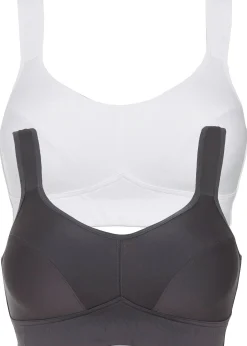 bonprix Lot de 2 soutiens-gorge de sport, maintien modéré|Femme Sous-Vêtements Sport|Soutiens-Gorge