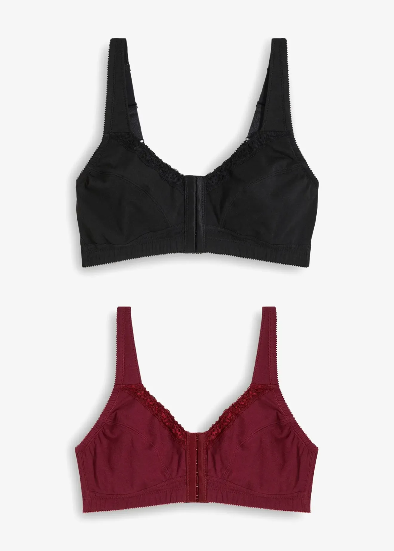 bonprix Lot de 2 soutiens-gorge fermeture devant sans armatures avec coton|Femme Lingerie Coton|Soutiens-Gorge