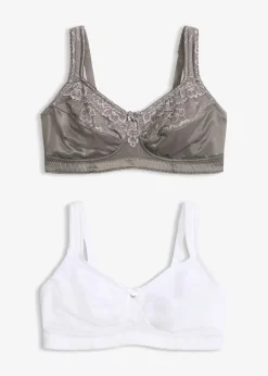 Femme bonprix Grands Bonnets D-H|Soutiens-Gorge|Lot de 2 soutiens-gorge grand maintien sans armatures avec bretelles rembourrées