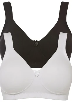Femme bonprix Basiques|Soutiens-Gorge|Lot de 2 soutiens-gorge minimiseurs moulés sans armatures en coton