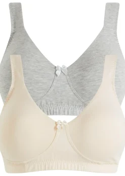 Femme bonprix Basiques|Soutiens-Gorge|Lot de 2 soutiens-gorge minimiseurs moulés sans armatures en coton
