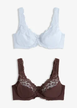 bonprix Lot de 2 soutiens-gorge minimiseurs à bretelles rembourrées|Femme Dessous|Soutiens-Gorge