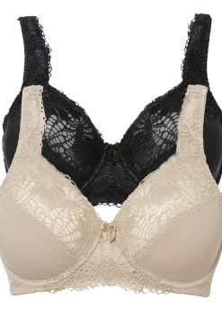 Femme bonprix Grands Bonnets D-H|Lot de 2 soutiens-gorge minimiseurs à bretelles rembourrées