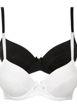 bonprix Lot de 2 soutiens-gorge push-up coton avec armatures|Femme Basiques|Lingerie Coton
