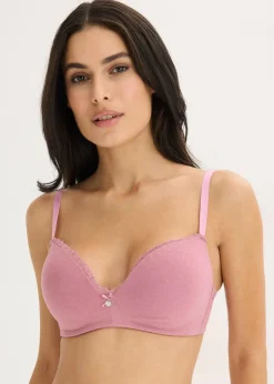 bonprix Lot de 2 soutiens-gorge push-up coton sans armatures|Femme Lingerie Coton|Soutiens-Gorge