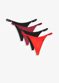 Femme bonprix Lingerie Coton|Bas|Lot de 4 strings coton en V