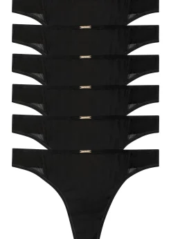 Femme bonprix Basiques|Sous-Vêtements Sport|Lot de 6 strings en microfibre Feel Comfort