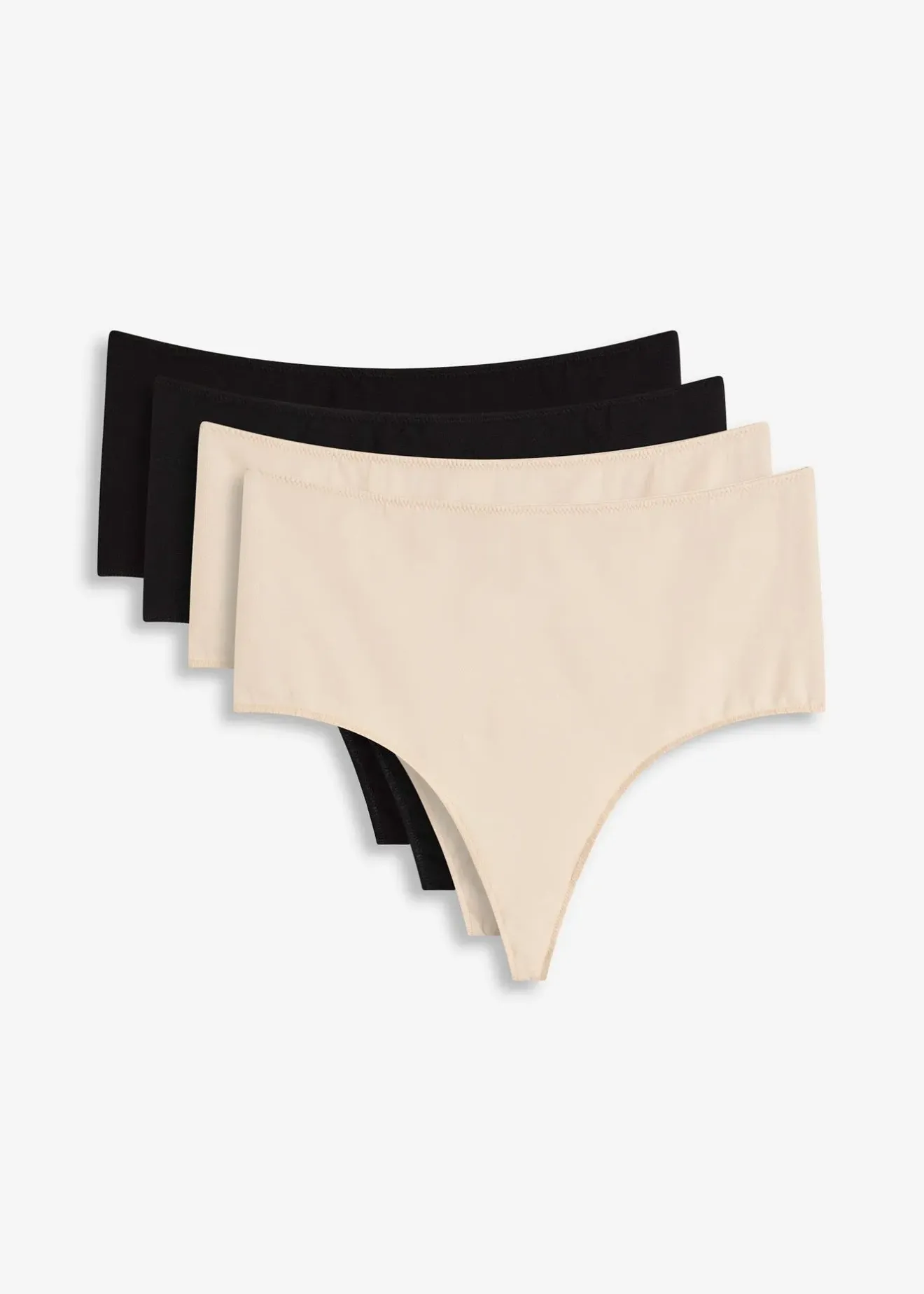 bonprix Lot de 4 strings taille haute coton|Femme Lingerie Coton|Bas