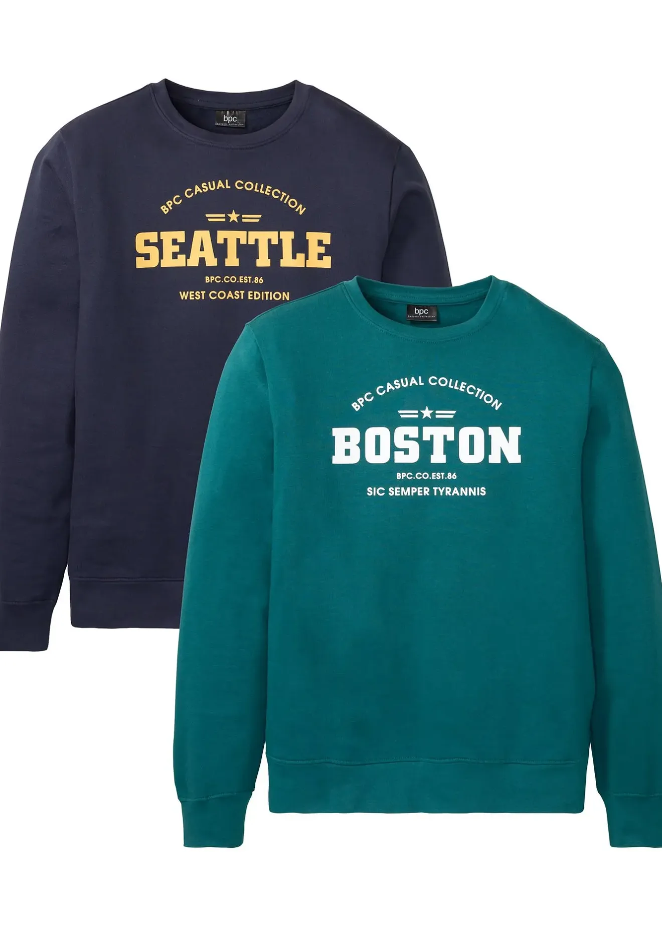 bonprix Lot de 2 sweats 100% coton|Homme Sweats